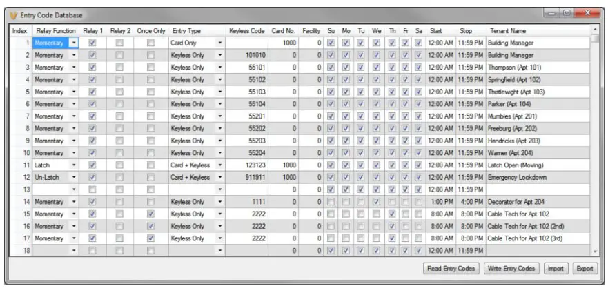 VIKING K-1705-IP Series VoIP Entry Phone System - Entry Code Database