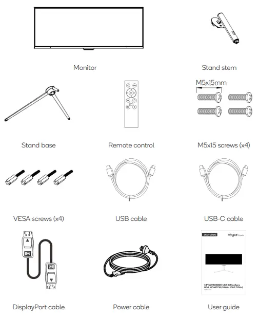 kogan KAMN44UWCLA 44 inch Ultrawide - COMPONENTS