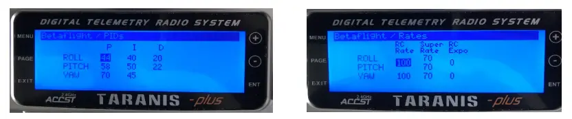 Adjust PIDs Rates vTX from Taranis