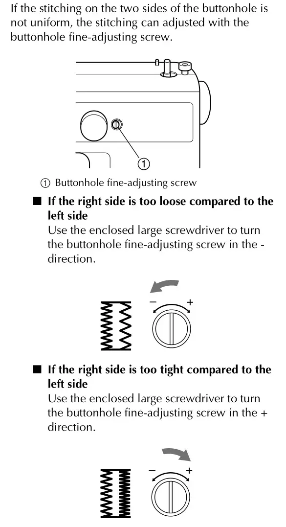 brother Sewing and Mending Machine - Adjusting buitching stitching