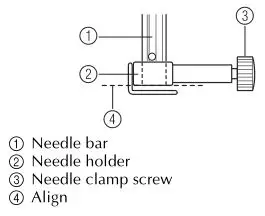brother Sewing and Mending Machine - Align the bottom edge of the needle holder
