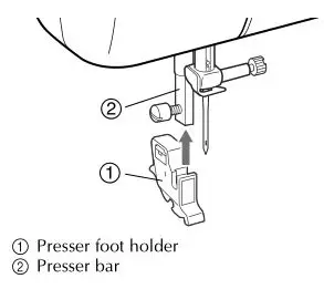 brother Sewing and Mending Machine - Align the presser foot holder