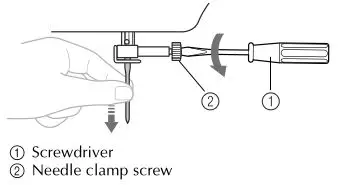brother Sewing and Mending Machine - Hold the needle with your left hand