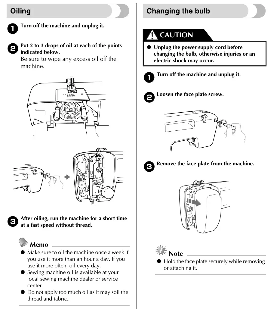 brother Sewing and Mending Machine - MAINTENANCE