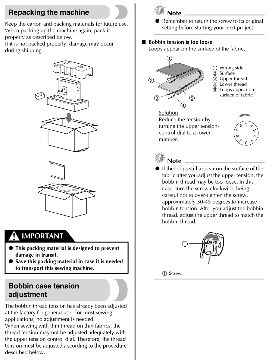 brother Sewing and Mending Machine - MAINTENANCE
