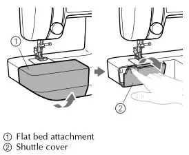 brother Sewing and Mending Machine - Open the shuttle cover