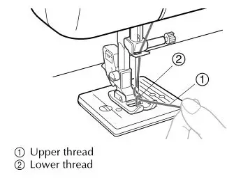 brother Sewing and Mending Machine - Pull on the upper thread