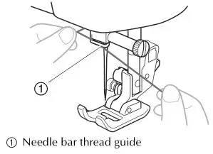brother Sewing and Mending Machine - Put the thread behind the needle bar