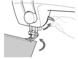 brother Sewing and Mending Machine - Raise the presser foot lever, and then turn the fabric