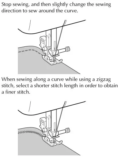 brother Sewing and Mending Machine - Sewing curves