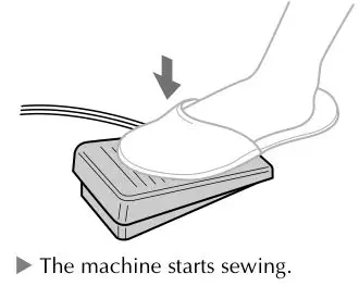brother Sewing and Mending Machine - Slowly press down on the foot controller