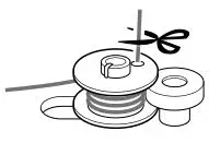 brother Sewing and Mending Machine - Trim the excess thread above the bobbin
