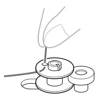 brother Sewing and Mending Machine - While holding the end of the thread