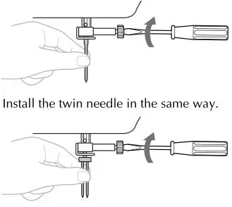 brother Sewing and Mending Machine - While holding the needle with your left hand