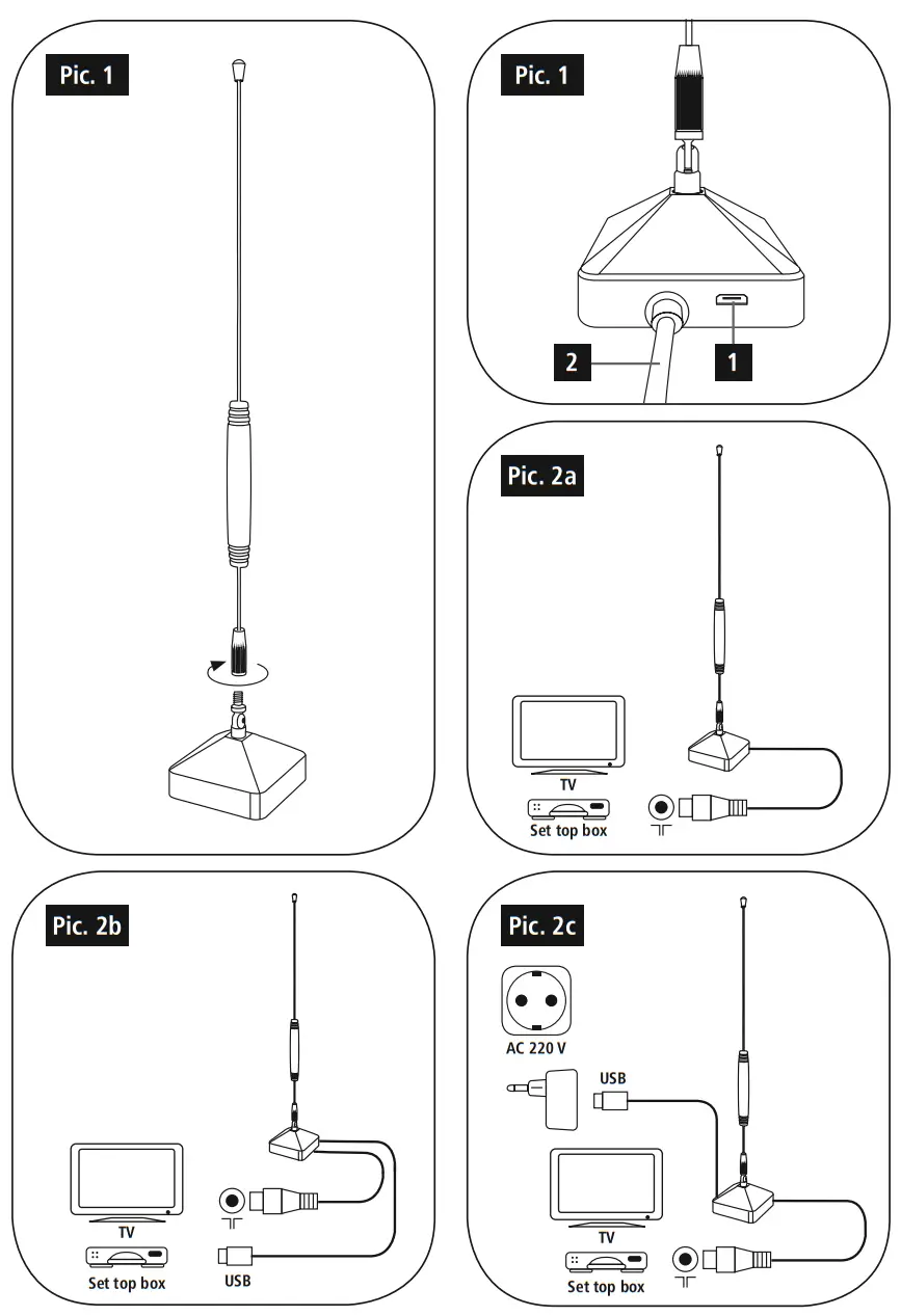 hama 179841 Active DVB-T2 Indoor Antenna - figure 1