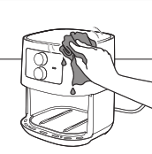 Wipe the outside of the appliance with a moist cloth