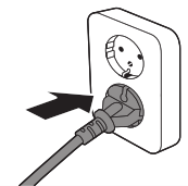 Put the plug in the wall outlet