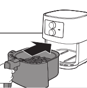 Put the pan with the basket back into the Airfryer