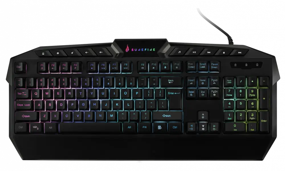 SUREFIRE 48829 Kingpin RGB Gaming Multimedia Keyboard