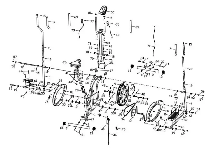 SKY LAND Orbitrac - Exploded Diagram
