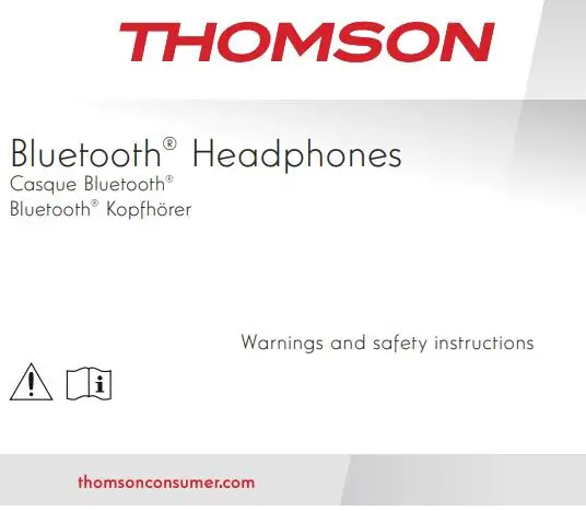 THOMSON WHP6011BT Bluetooth Headphones Instruction Manual