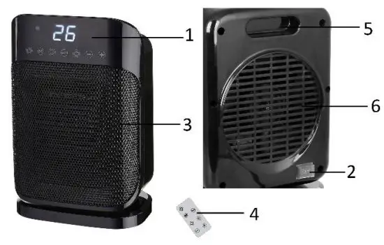 emerio FH 215047 Fan Heater - PARTS DESCRIPTION