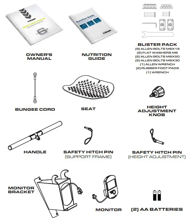 total gym Incline Row Trainer Machine - ACCESSORIES