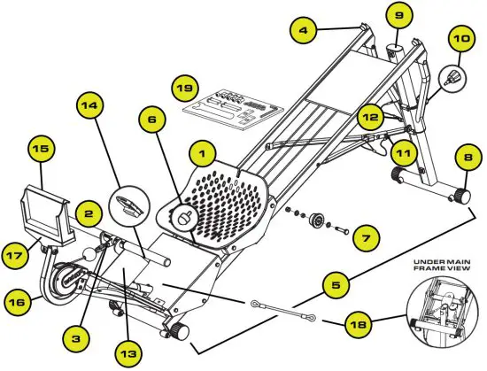 total gym Incline Row Trainer Machine - PARTS LIST