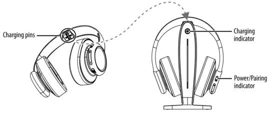 INSIGNIA NS HAWHP2 Digital Wireless Over The Ear Headphones - Charging