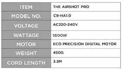 CLOUD NINE C9-HA1.0 The Airshot Pro Hair Dryer-fig1