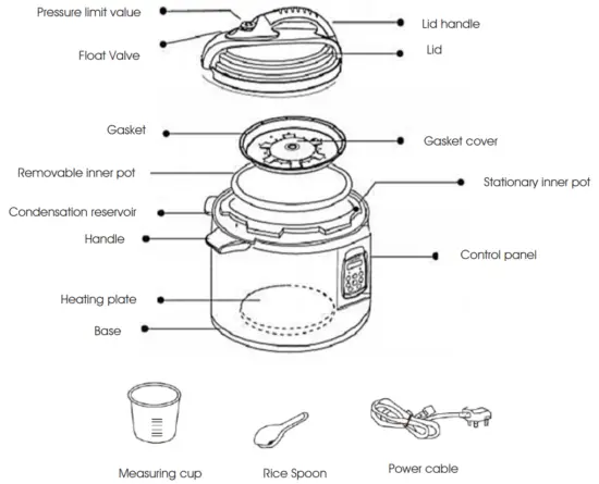 Adexa YBW60-100A10 Electric Pressure Cooker - 2