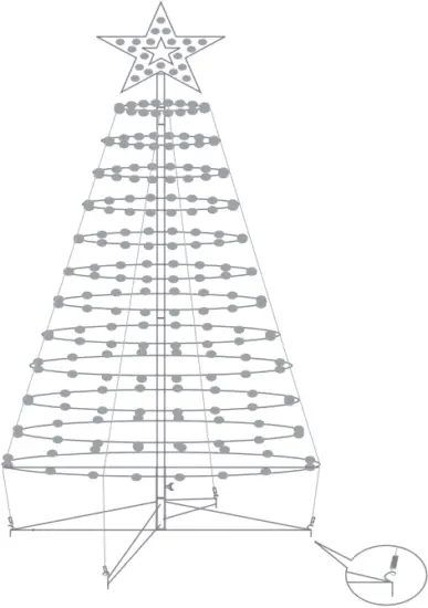 Guangdong Tongfang Illuminations PXL-XM-3D-OX0115-5FT 5-Inch RGB Pixel Tree B