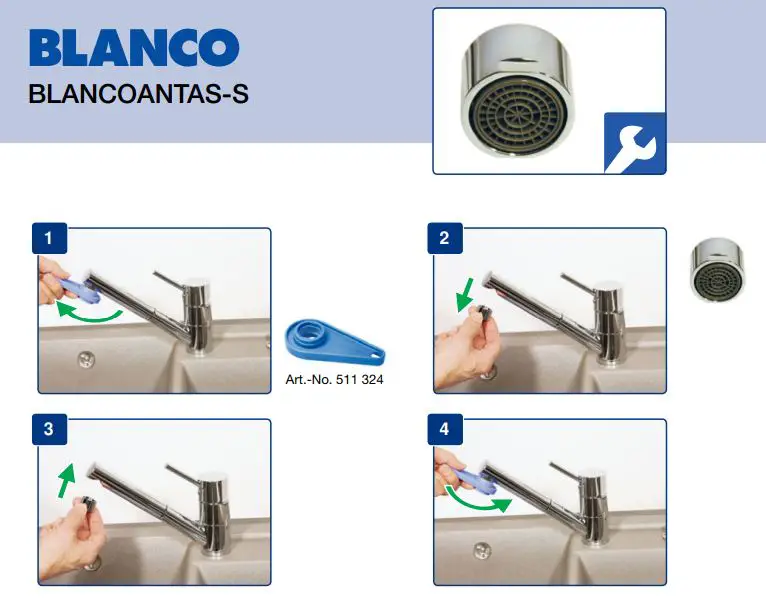 BLANCOANTAS-S HD Antas-S Single-Lever Kitchen Mixer Tap Instruction Manual - Fig 1 to 4