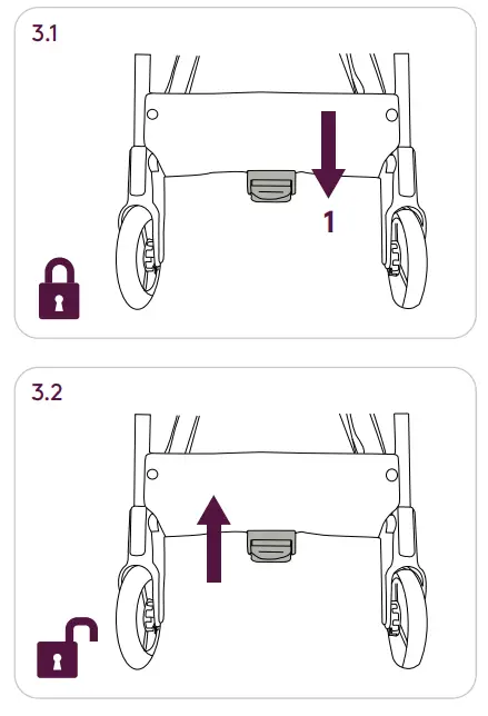 Silver Cross 0403 Clic Silver Stroller - Using the brake