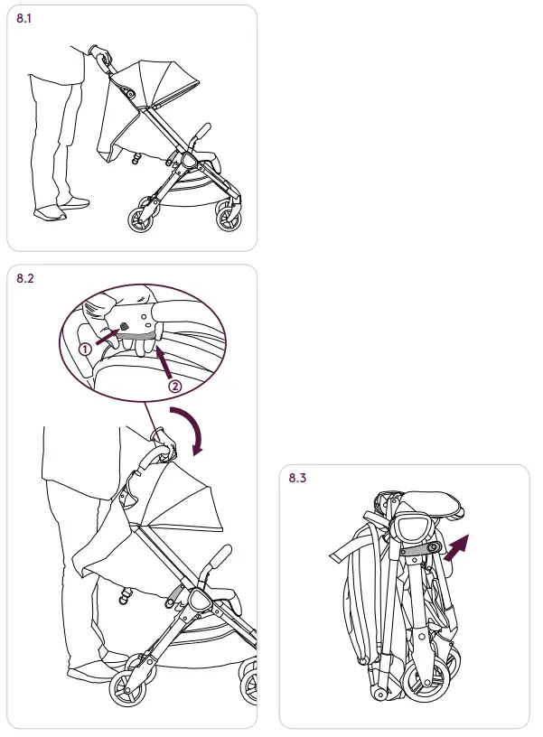 Silver Cross 0403 Clic Silver Stroller - fold the stroller