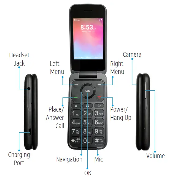 AT T TCL FLIP 2 Prepaid Folding Cell Phone FIG (8)