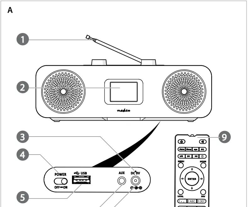 nedis RDIN2500WT Internet Radio with DAB+ FM and Bluetooth-fig3