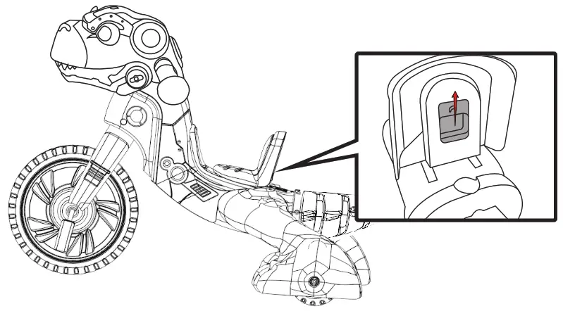 little tikes 658556C3 Chompin' Dino Trike, Toddler Tricycle - Adjusting the Seat