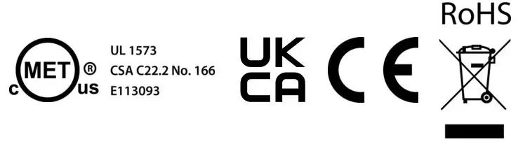 Cmet,UKCA,ce, rohs, disposal icon