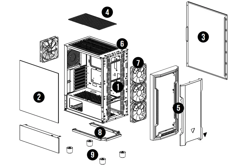 GAMDIAS ATHENA M6 Mid Tower Case - Figure 1