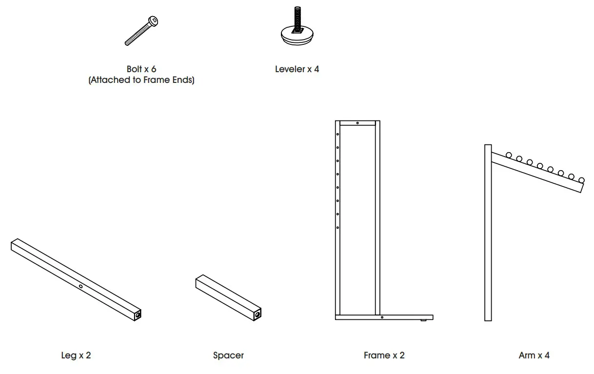 ULINE H-3787 4 Way Slanted Arm - Parts