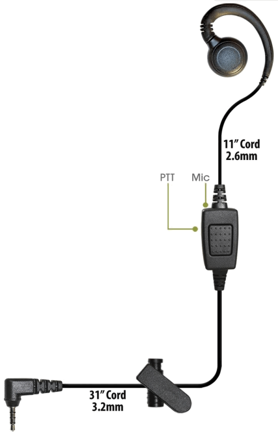 Curl 1 Wire Earpiece Kit