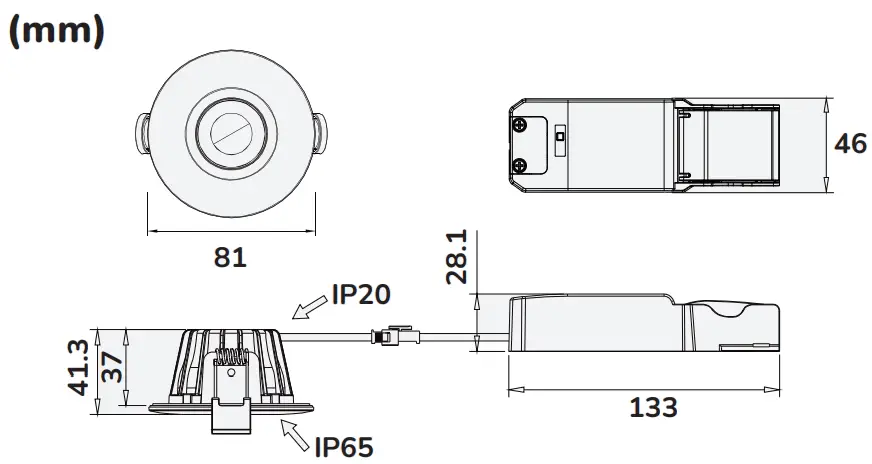 Llitt Sanna 230V LED Downlight