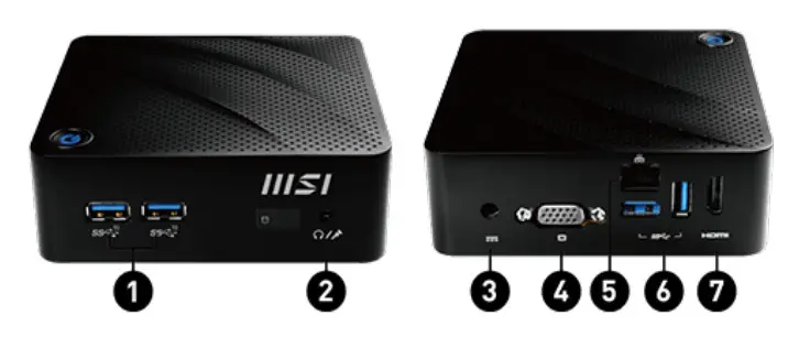 msi Cubi N JSL Business Mini PC - CONNECTIONS