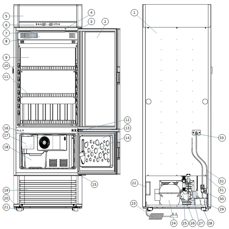 PREMIUM LEVELLA PRFIM1256DXPRFIM1257DX Ice Maker Freezer Refrigerator - Main components 1