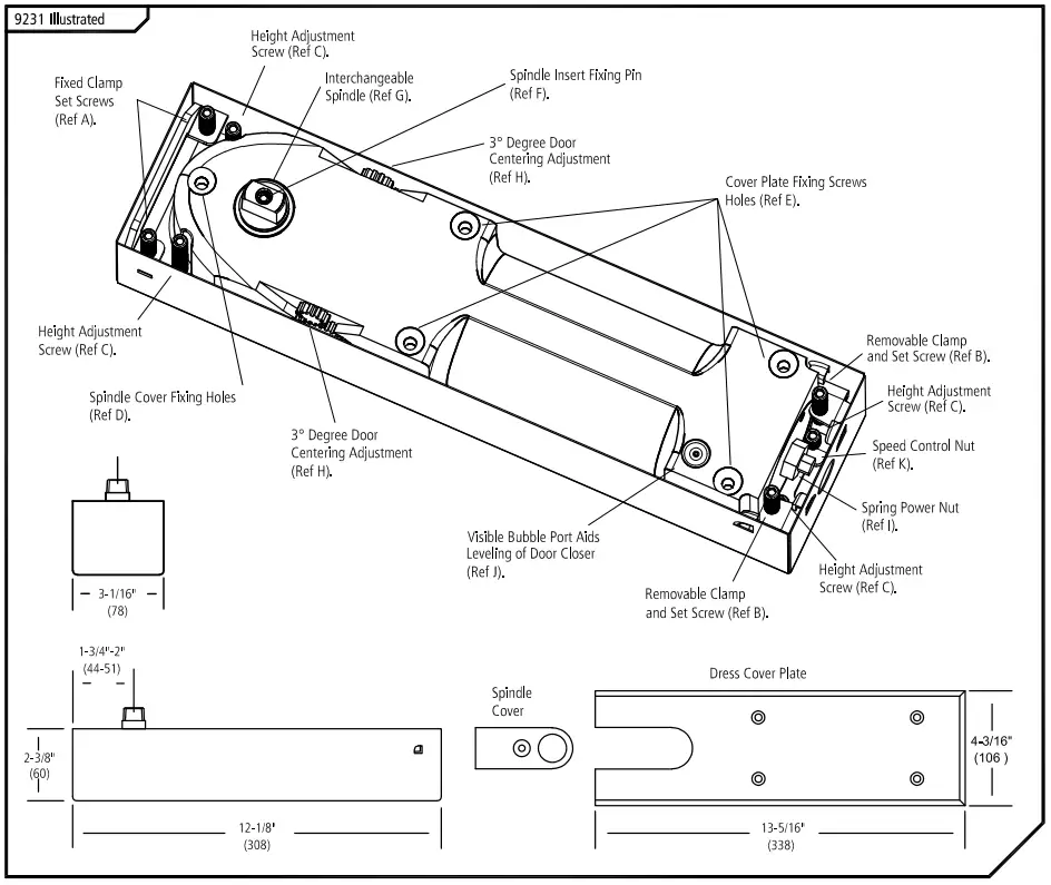 allgood FI9231 Hardware Commander Floor Spring Mechanism - Overview 1
