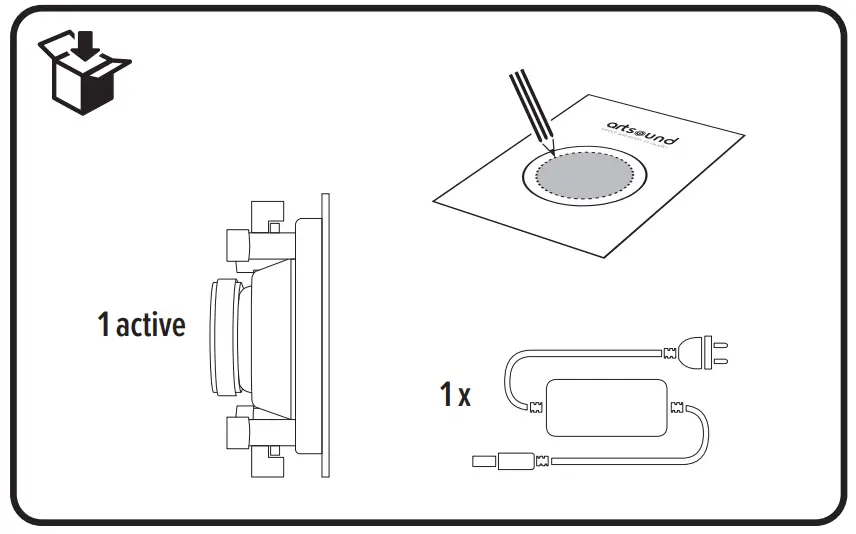 artsound FL502BT Single Flat Active Inwall Speaker - fig 2