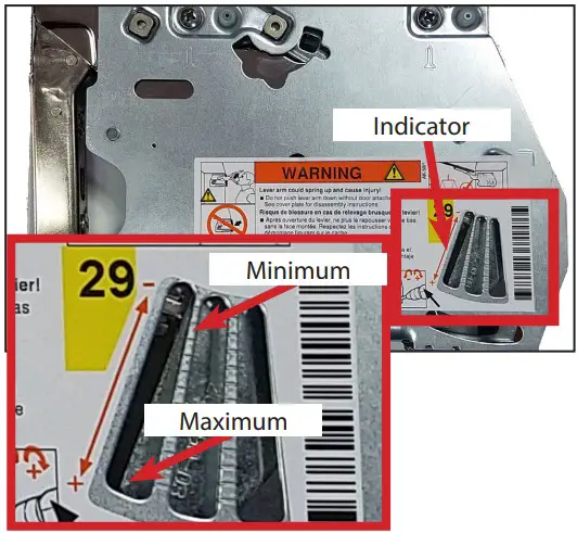 Inspect force indicator
