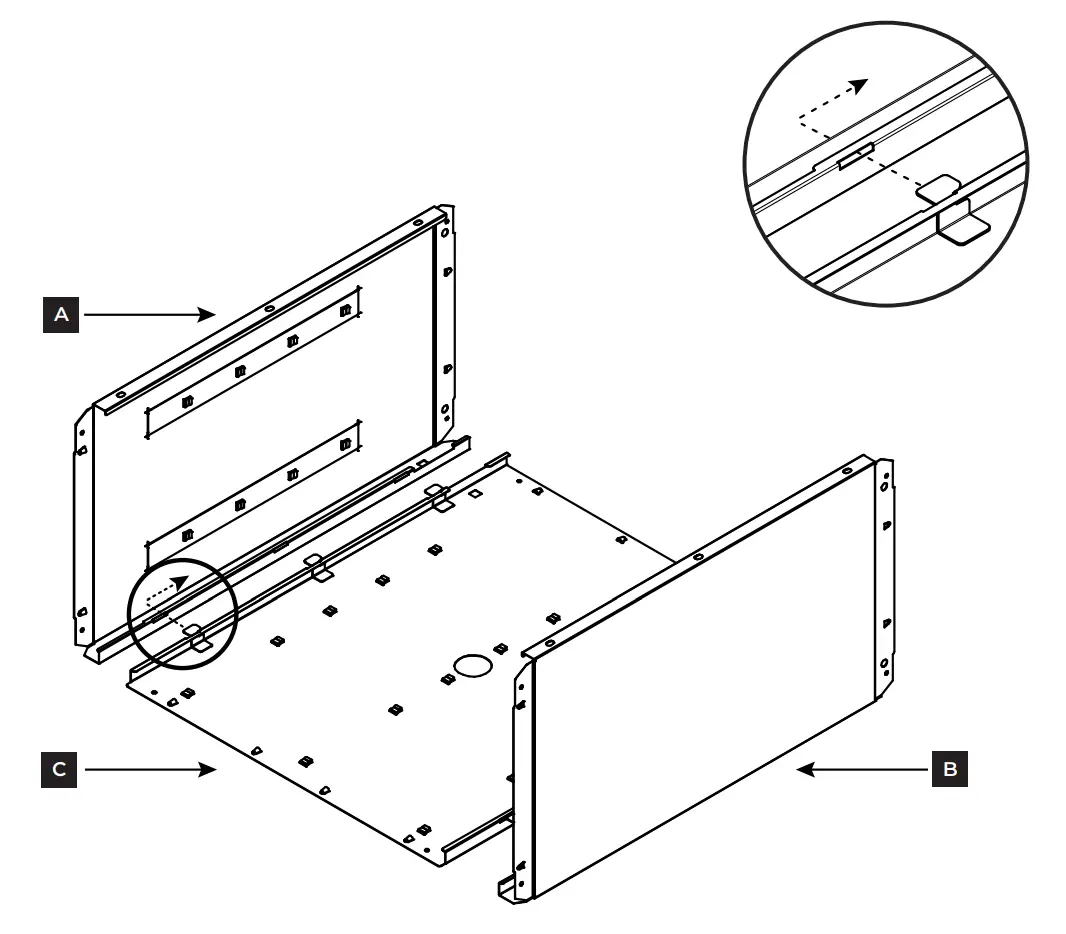 Attach side panels to back panel
