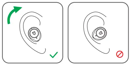 SOUNDPEATS T2 Hybrid Active Noise Cancelling Wireless Earbuds-Wearing